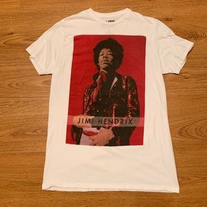 Jimi Hendrix Graphic Tee. White/Red. Size Medium.